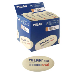 Ластик, овальный, 62*28*12 мм, каучук, цвет белый, Milan, CMM1012