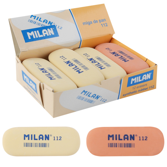 Ластик овал 73*28*9 каучук Milan CMM112 белый