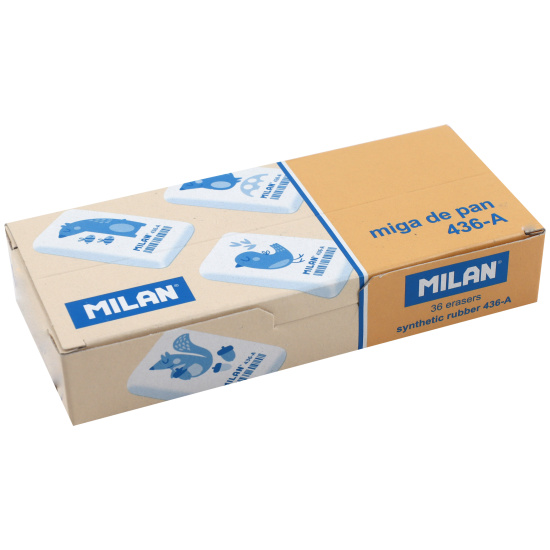 Ластик, прямоугольный, 39*23*9 мм, каучук, ассорти 3 вида, Milan, CNM436A