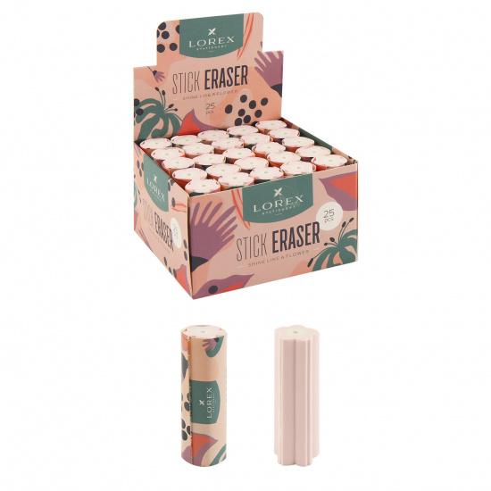 Ластик фигурный, 60*18*18 мм, каучук, держатель картонный, цвет розовый Stick Shine Like a Flower LOREX LXESST-SLF