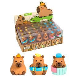 Ластик, фигурный, каучук, ассорти 3 вида, Capybara, deVENTE, 8030411