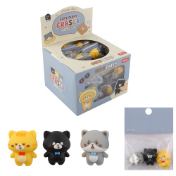 Ластик, фигурный, каучук, 3 шт, Cats diary, KUKI, КОКОС, 252021