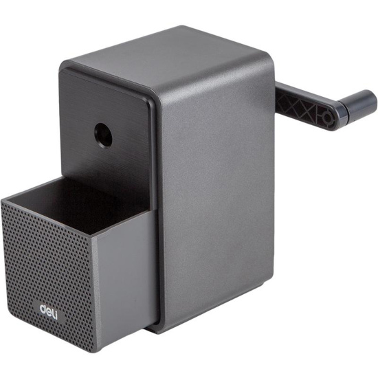 Точилка, механическая, пластик, 1 отверстие, 100*105*60 мм, контейнер для сбора стружки, Deli, 71160BLACK