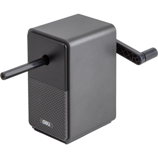 Точилка, механическая, пластик, 1 отверстие, 100*105*60 мм, контейнер для сбора стружки, Deli, 71160BLACK