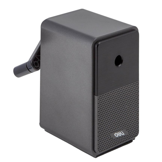 Точилка, механическая, пластик, 1 отверстие, 100*105*60 мм, контейнер для сбора стружки, Deli, 71160BLACK