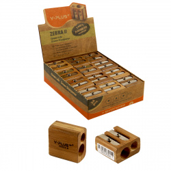 Точилка дерево офис двойн 27*27мм Y-Plus ZEBRA II DSMO-2C D/M-2c