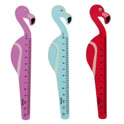 Линейка 12см деревянная Mazari Flamingo M-9732 ассорти