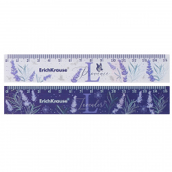 Линейка канцелярская, 15 см, пластик, ассорти 2 вида Lavender Erich Krause 57837