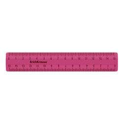 Линейка канцелярская, 15 см, двусторонняя, пластик, цвет розовый, европодвес Bubble Gum Erich Krause 57804