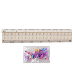 Линейка, канцелярская, 15 см, двусторонняя, пластик, конструктор, цвет белый, Unicorn, КОКОС, 251557