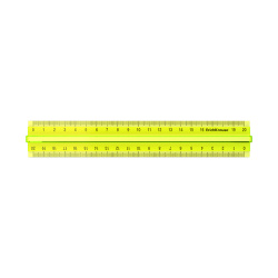 Линейка канцелярская, 20 см, пластик, держатель, тонированная, цвет желтый, европодвес Neon Erich Krause 53867