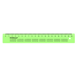 Линейка канцелярская, 20 см, односторонняя, пластик, с таблицей умножения, тонированная, цвет зеленый, европодвес Neon Erich Krause 57850