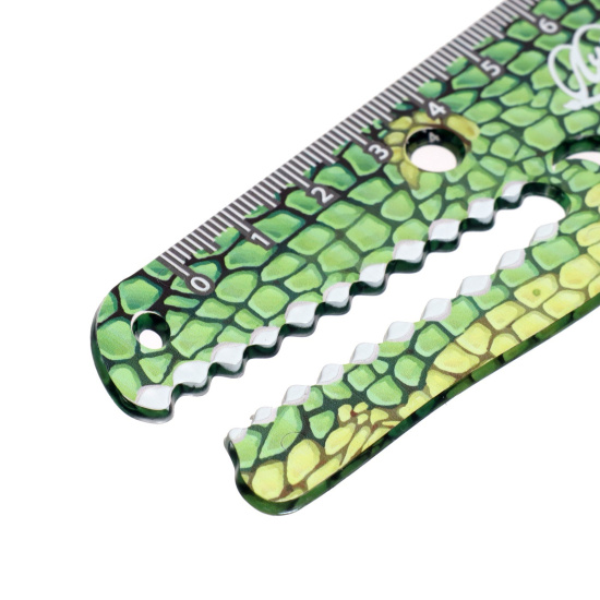 Линейка канцелярская, 20 см, односторонняя, пластик, цвет зеленый Крокодил Луч 32С 2107-08