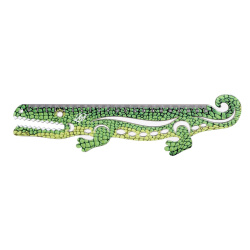Линейка канцелярская, 20 см, пластик, цвет зеленый Крокодил Луч 32С 2107-08