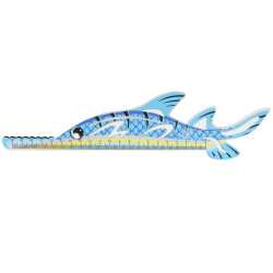 Линейка канцелярская, 20 см, односторонняя, пластик, цвет синий Рыба Луч 32С 2109-08