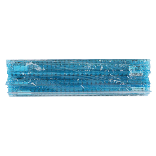 Линейка канцелярская, 30 см, двусторонняя, пластик, держатель, тонированная, цвет синий Стамм ЛН44