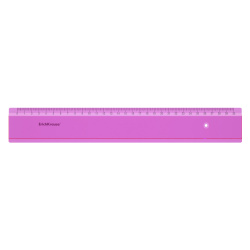 Линейка канцелярская, 30 см, односторонняя, пластик, цвет розовый, неон, европодвес Erich Krause 53002