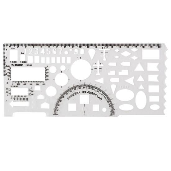 Линейка офицерская, 20 см, пластик, гибкая, цвет прозрачный Стамм ТТ03