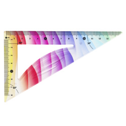 Треугольник пластик прозрачный, 30 градусов, 13 см, гибкий, цвет с рисунком Colorful КОКОС 216166
