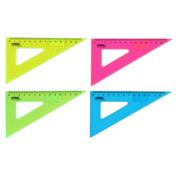 Треугольник пластик тонированный, 30 градусов, 13 см, ассорти 4 вида Neon Cristal Стамм ТК33