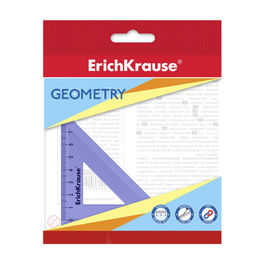 Треугольник пластик, 45 градусов, 7 см, цвет фиолетовый Pastel Erich Krause 57872