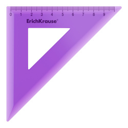 Треугольник пластик тонированный, 45 градусов, 9 см, цвет сиреневый Erich Krause 52987