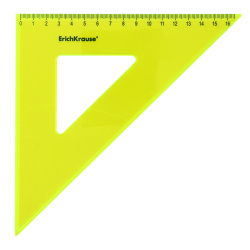 Треугольник пластик тонированный, 45 градусов, 16 см, цвет желтый Neon Erich Krause 53005
