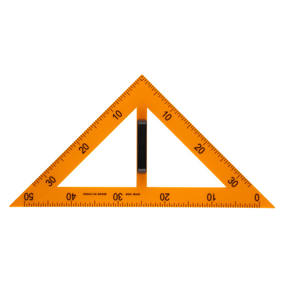 Треугольник для классной доски, пластик, 45 градусов, держатель, цвет желтый КОКОС 183014