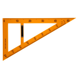 Треугольник для доски, пластик, 30 градусов, 60 градусов, 90 градусов, 80 см, держатель, цвет желтый КОКОС 231763