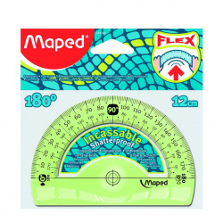 Транспортир 180гр 12см пласт тонир гибк Maped Flex 244180