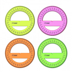 Транспортир 360гр 12см пласт тонир Neon Cristal ТР410 ассорти