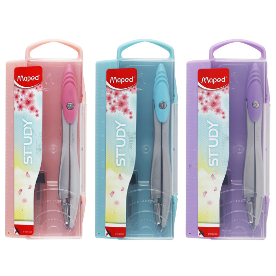 Циркуль, 2 предмета, 12 см, металл, пластиковый футляр, европодвес, Maped, 194510