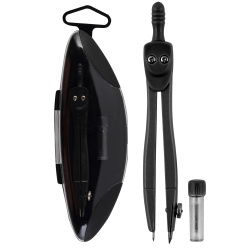 Готовальня, 2 предмета, 11,5 см, металл, сменный стержень, пластиковый футляр, европодвес, StudySchool, КОКОС, 253451