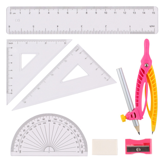 Готовальня, 7 предметов, 12 см, пластик, пластиковый футляр, европодвес, StartSchool, КОКОС, 231380