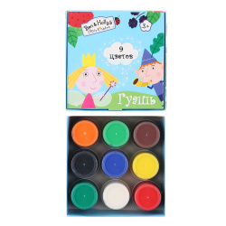 Гуашь 9цв 20мл Ben & Holly 31671 карт/уп