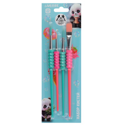 Набор кистей 4шт (Синтетика круглые №4,8,12 плоская №10) deVENTE Yummy Panda 8072530