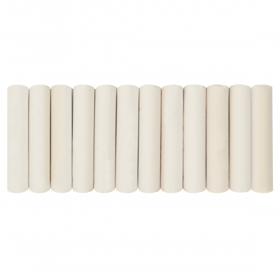 Мел для доски и асфальта, белый, 12 шт, d-13 мм, форма круглая, картонная коробка White chalk Globus МШБ12
