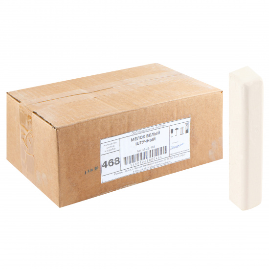 Мел для доски, белый, 468 шт, d-12 мм, форма квадратная, картонная коробка Алгем МШБ-468