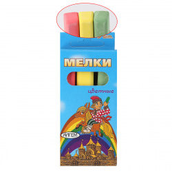 Мел школьный цветной 3шт d-10мм Алгем НМЦ-3