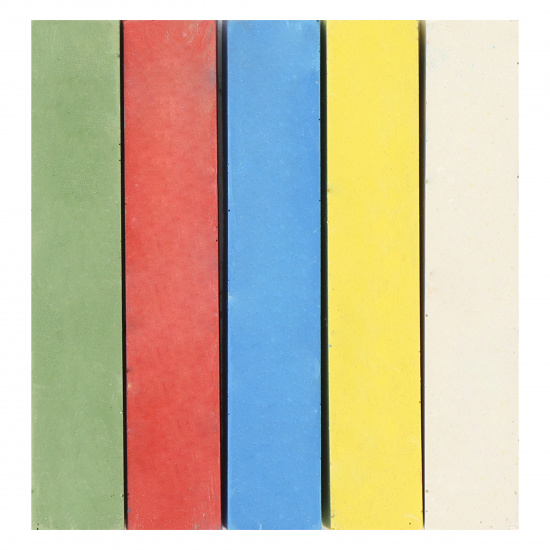 Мел для асфальта, цветной, 5 шт, d-16 мм, форма квадратная, картонная коробка, европодвес Алгем НМЦА-5