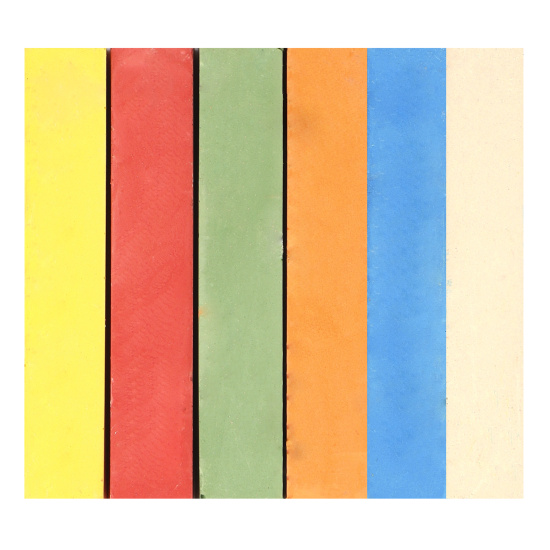 Мел для асфальта, цветной, 6 шт, d-16 мм, форма квадратная, картонная коробка Алгем НМЦА-6