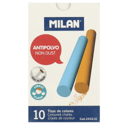 Мел для доски, цветной, 10 шт, d-10 мм, форма круглая, картонная коробка Milan 1027149/245210