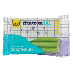 Пластилин, 1 цвет, 50 гр, цвет салатовый, полиэтиленовая упаковка, Классический, Лео, LMC-50