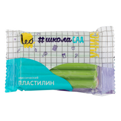 Пластилин, 1 цвет, 50 гр, цвет салатовый, полиэтиленовая упаковка, Классический, Лео, LNMC-50