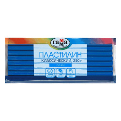 Пластилин 1 цвет, 250 гр, цвет синий, полиэтиленовая упаковка Классический Гамма 270818_05