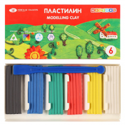 Пластилин 6 цветов, 90 гр, стек, картонная коробка Невская палитра 32411670