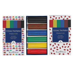 Пластилин 6цв 125гр восковой HappyColor со стеком 34-0008/1 пенал