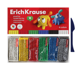Пластилин 6 цветов 108гр Erich Krause Jolly Friends со стеком картонная коробка 61344