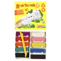 Пластилин, 10 цветов, 150 гр, стек, картонная коробка, Каляка-Маляка, ПКМ10