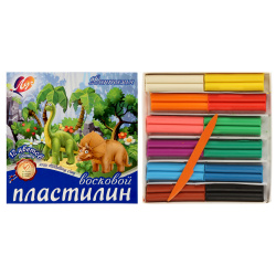 Пластилин 12 цветов, 210 гр, восковой, стек, картонная коробка Фантазия Луч 25С 1523-08